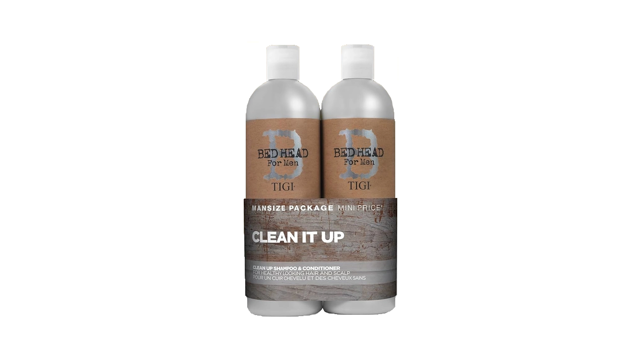 TIGI Bed Head B for Men Clean Up Kit - 2 Pc, 25.36 Oz Shampoo, 25.36 Oz Conditioner, Gluten Free, Peppermint Scent, Menthol, 1 Count